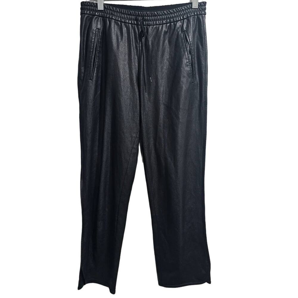 BCBGMAXAZRIA Faux Leather Cropped Pants Black Size XS